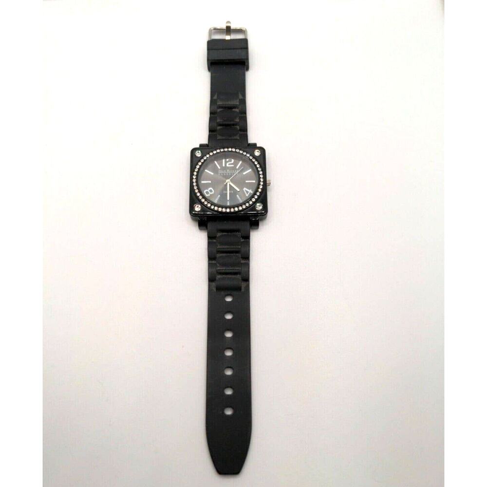 Joan Rivers Vintage Quartz Square Silicone Wrist Watch #377 Black With...